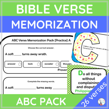 Preview of BIBLE VERSE MEMORIZATION for Multiple Ages - ABC Pack - Learn Scripture