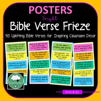 Preview of BIBLE VERSE POSTERS or Frieze Encouraging & Motivational Scriptures