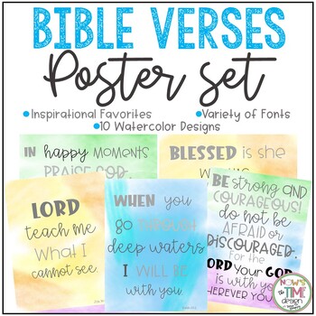 Preview of Bible Verses Posters Watercolor