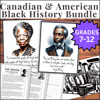 Preview of BIG American & Canadian Black History Month Bundle! Best for Grades 7th-12th