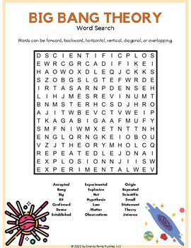 BIG BANG THEORY Word Search // 21 Hidden Words // STAAR Prep | TPT