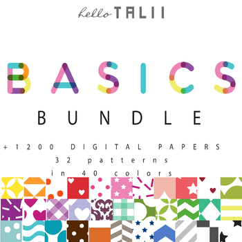 Preview of BIG BASICS RAINBOW BUNDLE- +1200 Rainbow Colors Digital Paper-