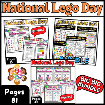 Preview of BIG BIG Lego BUNDLE Activities Worksheets National Lego Day