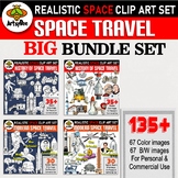 BIG BUNDLE 135 realistic clip art of Space Travel, History