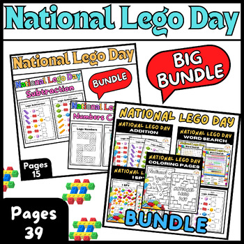 Preview of BIG BUNDLE Activities Worksheets Lego Day