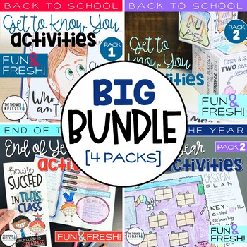 Preview of BUNDLE: "Back to School" AND "End of Year" Activities {4 Packs}