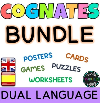 Preview of BIG BUNDLE Cognates Cognados English Spanish inglés español DUAL language pack