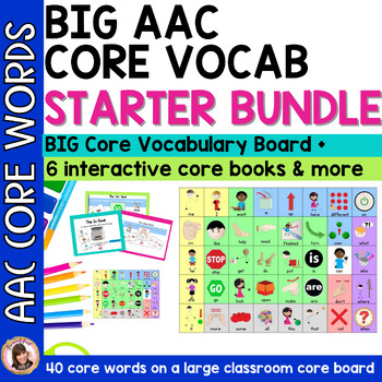 Preview of BIG Core Vocabulary Premium STARTER Bundle Low Tech AAC Speech Therapy