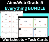 BIG Grade 5 AimsWeb Math Bundle: Worksheets, Task Cards, P
