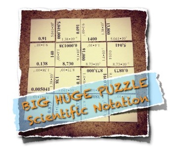 Preview of BIG HUGE PUZZLE Scientific Notation and Standard Numeral Match-Up!
