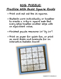 BIG HUGE PUZZLE Square Roots Practice - Great Bulletin Board Too