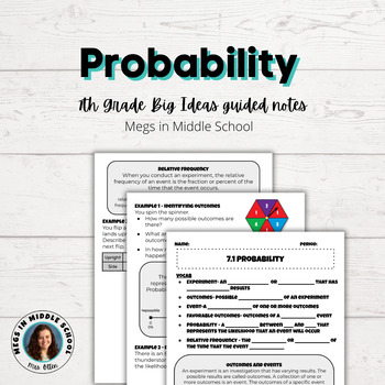 Preview of BIG IDEAS Math 7th Grade 7.1 Probability Guided Notes