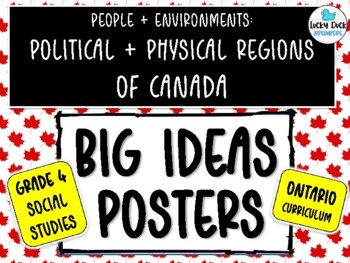 Preview of BIG IDEAS POSTERS- Ontario Curriculum Grade 4-Political Physical Regions Canada
