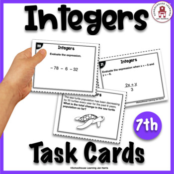 Preview of BIG Ideas Math Integers Task Cards - 7th Grade Chapter 1