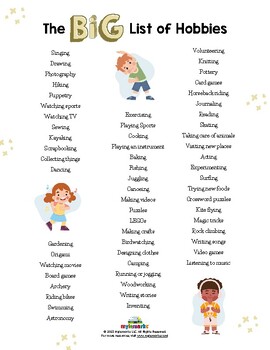 Huge List of Hobbies from A-Z (Popular Hobbies & Activities to Explore) -  Classful