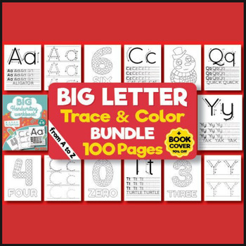 Preview of BIG Letter Tracing Bundle with Cover a-Z