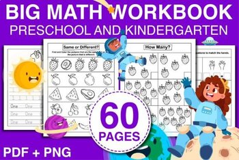 Preview of BIG MATH ACTIVITY and WORKBOOK for KIDS