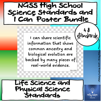 Preview of BIG NGSS BUNDLE- High School Standards/"I Can" Posters for Life/Physical Science