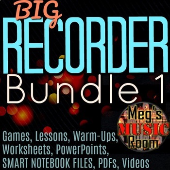 Preview of BIG RECORDER BUNDLE 1 - Games, Lessons, Videos for Learning Recorder