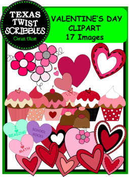 Preview of VALENTINE'S DAY CLIPART {Texas Twist Scribbles}