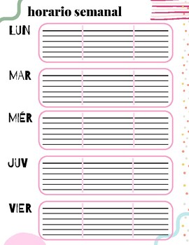 Preview of BIG happy weekly Spanish Teacher planner