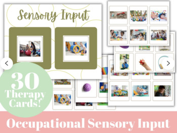 Preview of BIGGER Cards! Occupational Therapy Sensory Input Cards | Sensory Stimulation The