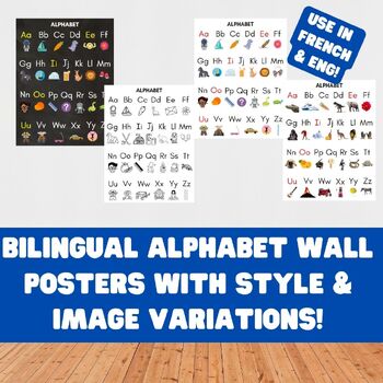 Preview of BILINGUAL ALPHABET POSTERS - works in French AND English! Freebie