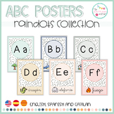 BILINGUAL Alphabet Posters - Rainbows & Dots Classroom Decor