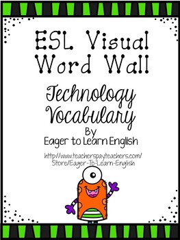 Preview of BILINGUAL BUNDLE: English & Spanish Visual Word Wall {Technology/Tecnología!}