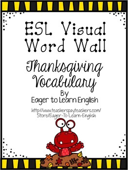 Preview of BILINGUAL BUNDLE: English & Spanish Visual Word Wall {Thanksgiving!}