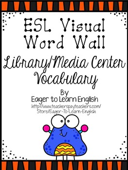 Preview of BILINGUAL BUNDLE: English & Spanish Visual Word Wall {for Media Specialists!}