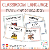 BILINGUAL Classroom Language Posters - Rainbows & Dots Cla