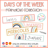 BILINGUAL Days of the week labels - Rainbows & Dots Classr