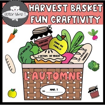 Preview of BILINGUAL Harvest Basket Fall Craftivity/ Panier de récolte activité d'art