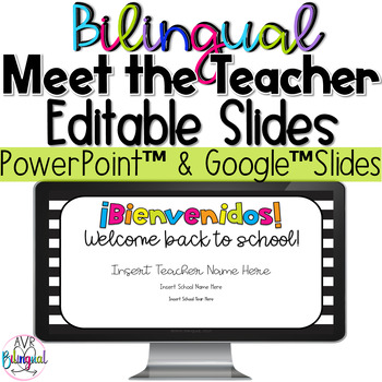 Preview of BILINGUAL Meet the Teacher Back to School Open House Power Point & Google Slides