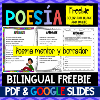 Preview of Poetry Writing Activity Freebie PDF GOOGLE SLIDES bilingual