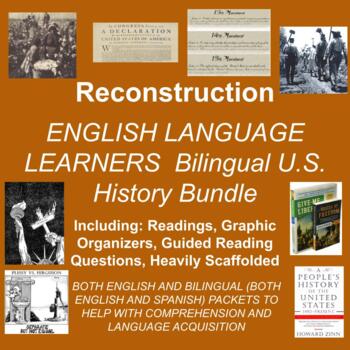 Preview of BILINGUAL Reconstruction Reading Packet, Activities, Graphic Organizers