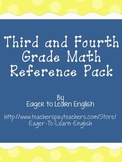 BILINGUAL BUNDLE: Third & Fourth Grade Math Reference Pack