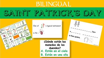 Preview of BILINGUAL Saint Patrick’s Day PowerPoint. Distance Learning
