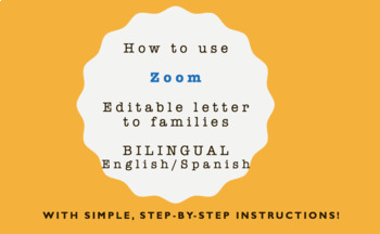 Preview of Distance Learning: Parent Letter - How to Use Zoom BILINGUAL Spanish/English