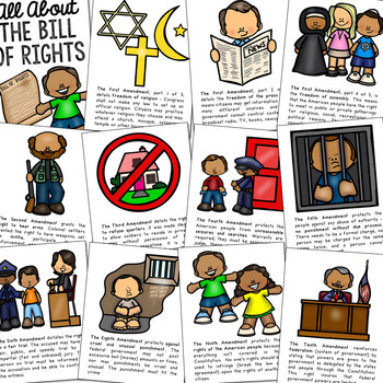 bill of rights posters  coloring book pages  american