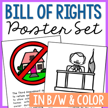 Preview of BILL OF RIGHTS Posters | Social Studies Bulletin Board | Note Pages Activity