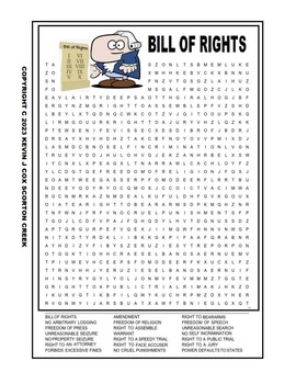 Preview of BILL OF RIGHTS WORD SEARCH - BIG PRINT - FULL CLAUSES