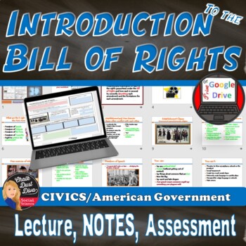 Preview of BILL of RIGHTS INTRODUCTION  - Lecture & CLOZE Notes - Print & Digital