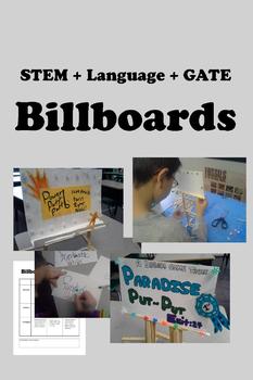 Preview of BILLBOARDS - Language + STEM + Advertising + GATE