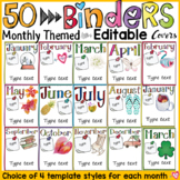 BINDER COVERS: MONTHLY THEMED: EDITABLE