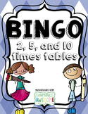 Times Tables Bingo, 2, 5, 10 facts
