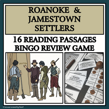 Preview of ROANOKE AND JAMESTOWN SETTLERS - Reading Passages and Bingo Review Game