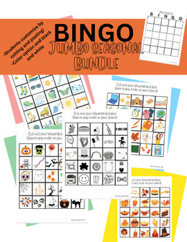 Preview of BINGO BUNDLE-Holidays/Seasonal Themed Cut and Paste Customizable Bingo Boards