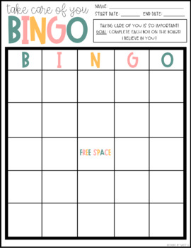 BINGO Boards - Movement & Self Care by Designs by Miss G | TpT